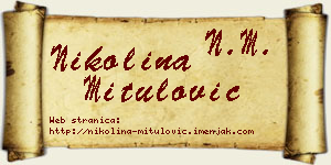 Nikolina Mitulović vizit kartica